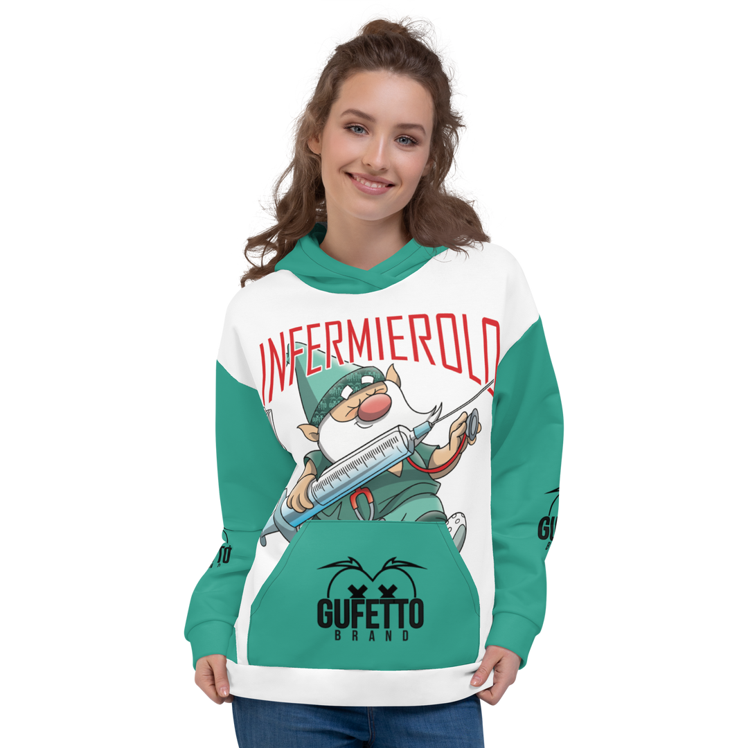 Felpa con cappuccio Uomo/Donna INFERMIEROLO - Gufetto Brand