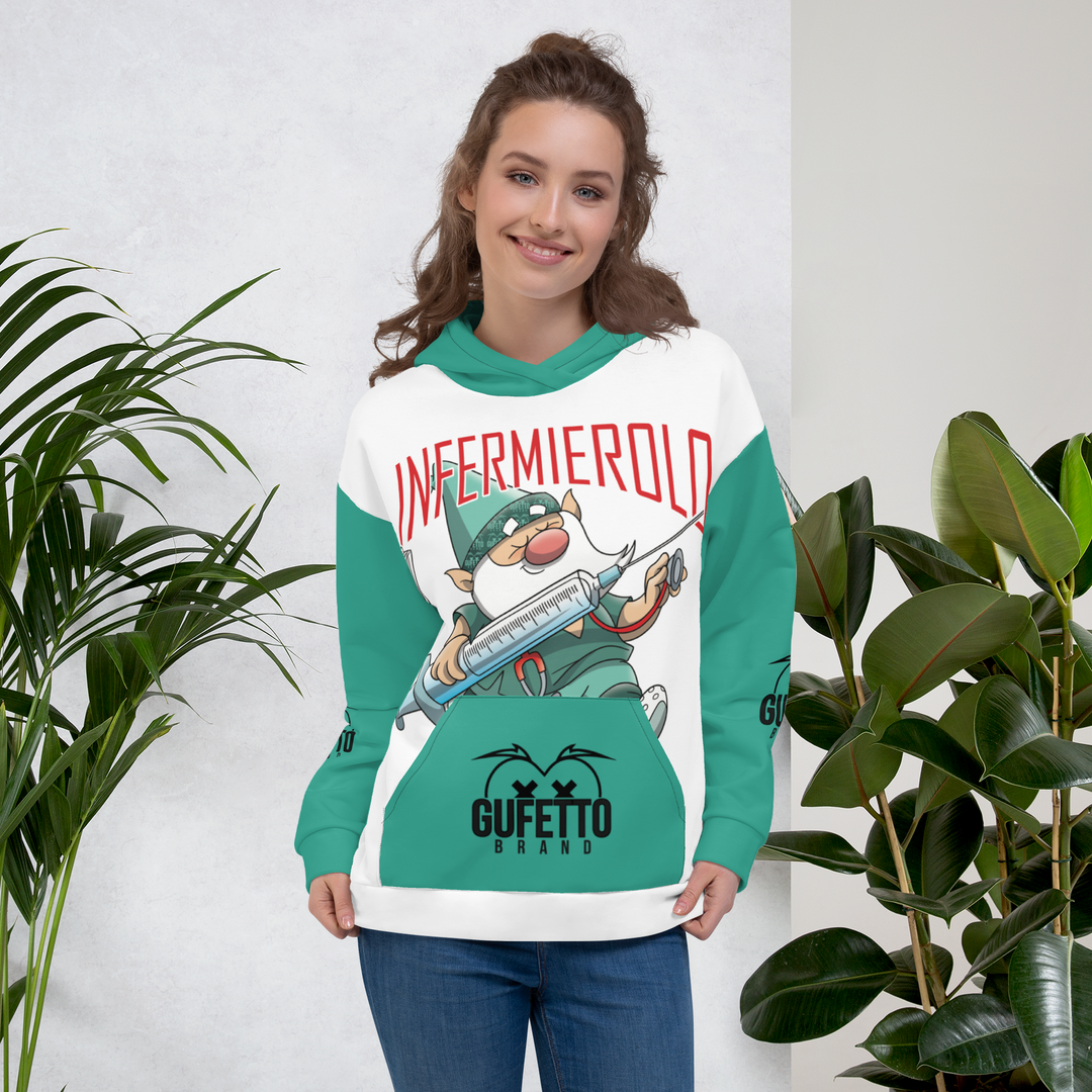 Felpa con cappuccio Uomo/Donna INFERMIEROLO - Gufetto Brand