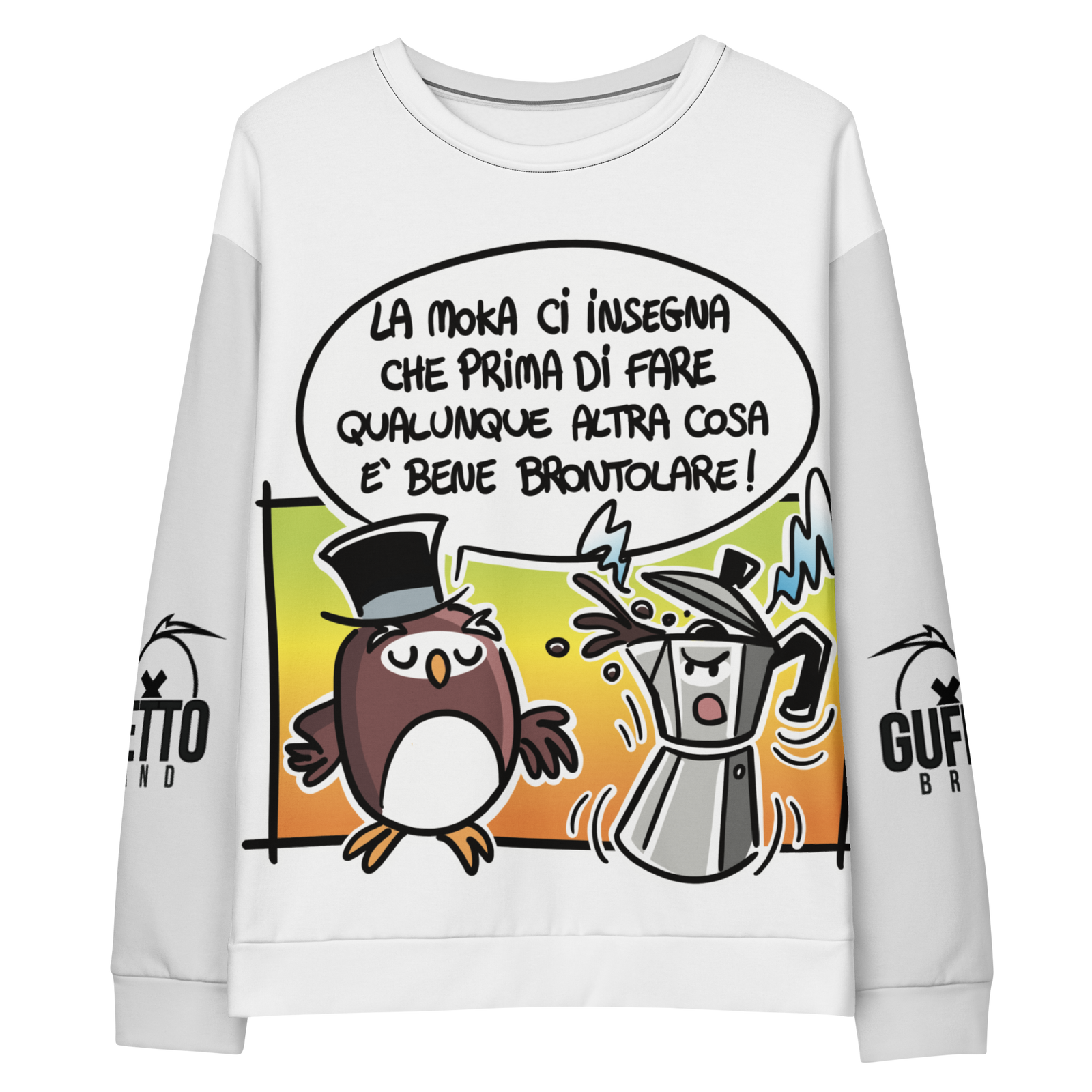 Felpa unisex Uomo/Donna LA MOKA - Gufetto Brand