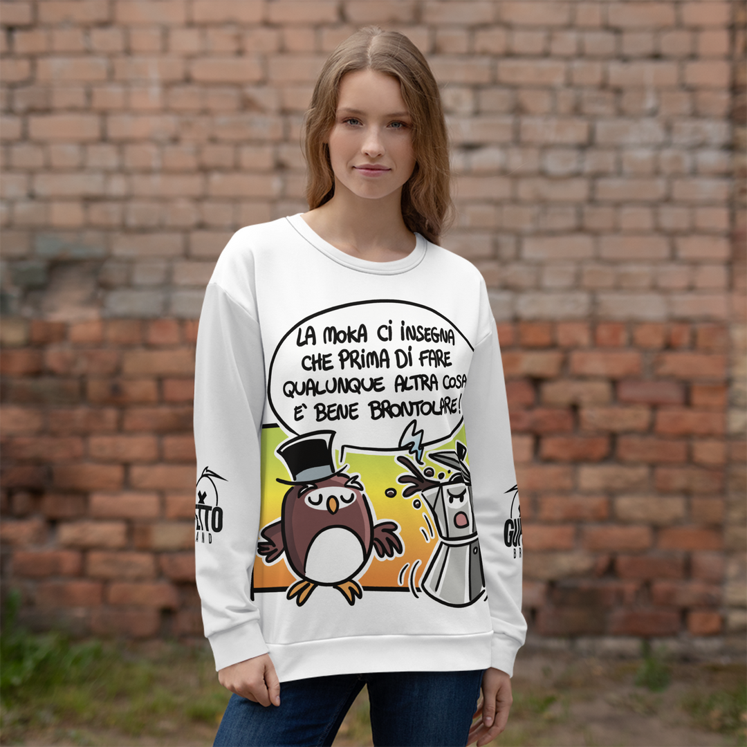 Felpa unisex Uomo/Donna LA MOKA - Gufetto Brand