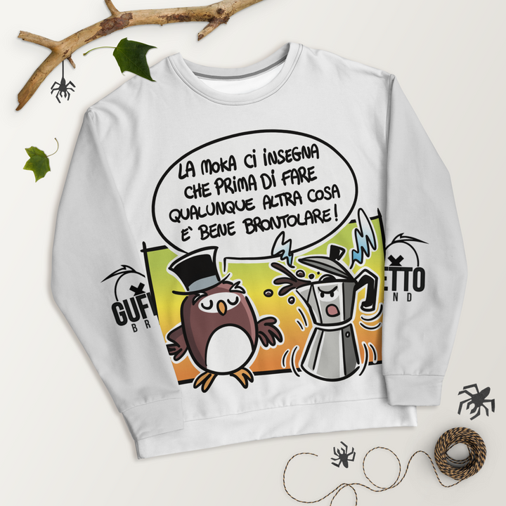 Felpa unisex Uomo/Donna LA MOKA - Gufetto Brand