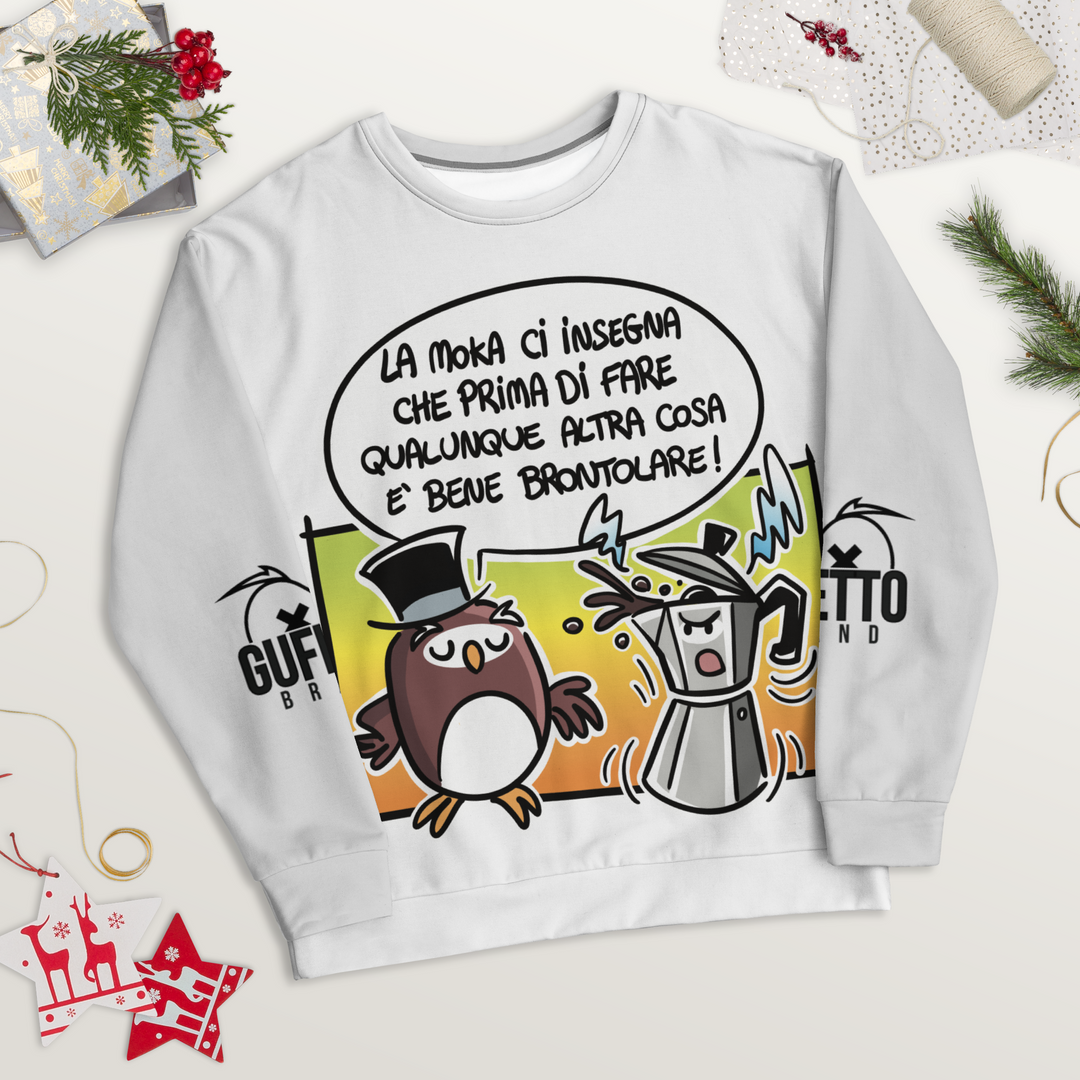 Felpa unisex Uomo/Donna LA MOKA - Gufetto Brand
