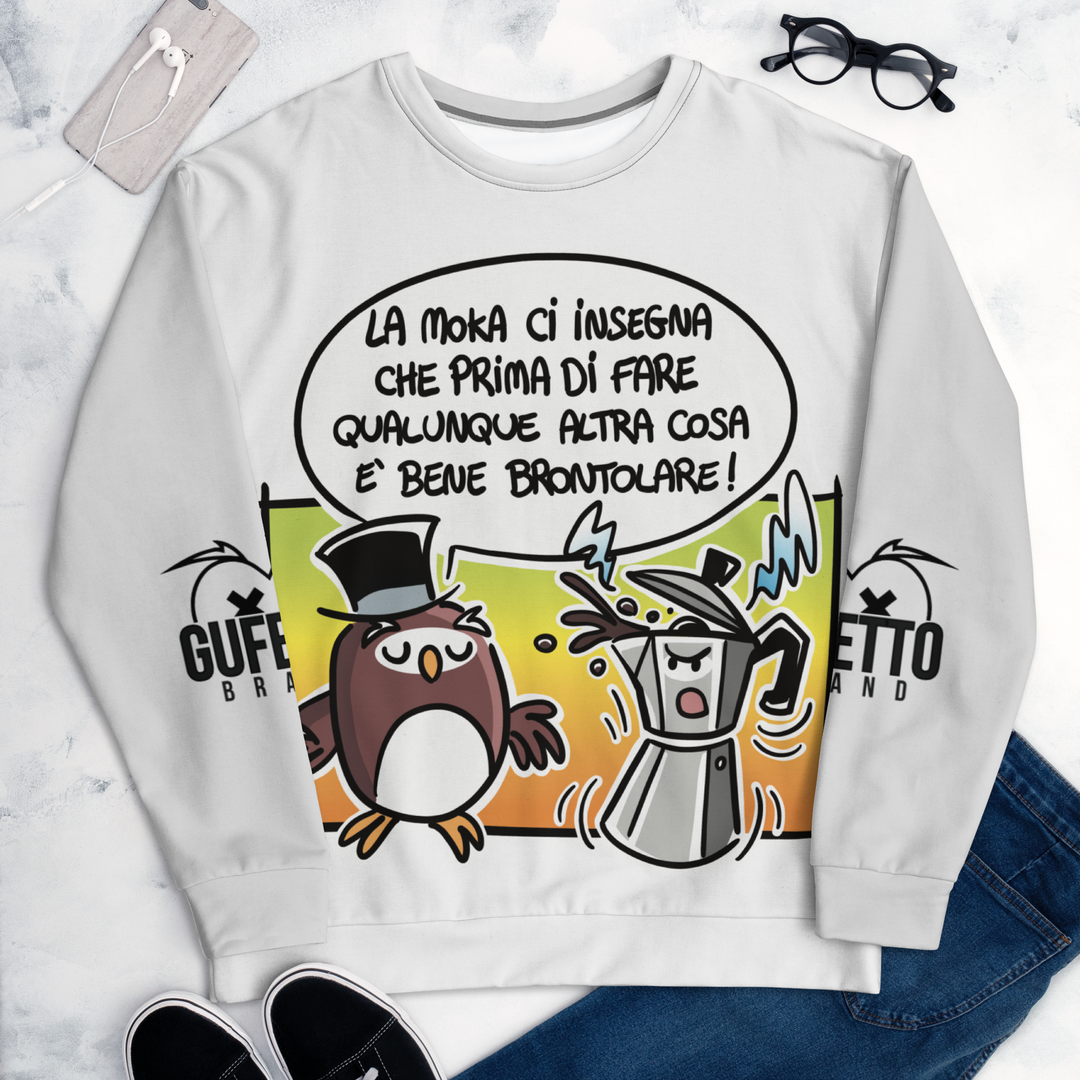 Felpa unisex Uomo/Donna LA MOKA - Gufetto Brand