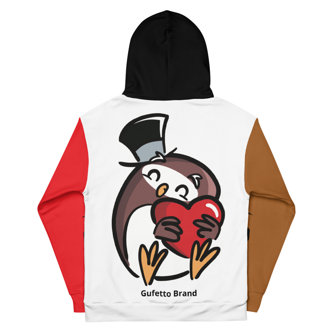 Felpa con cappuccio Uomo/Donna GUFETTO CUORE - Gufetto Brand