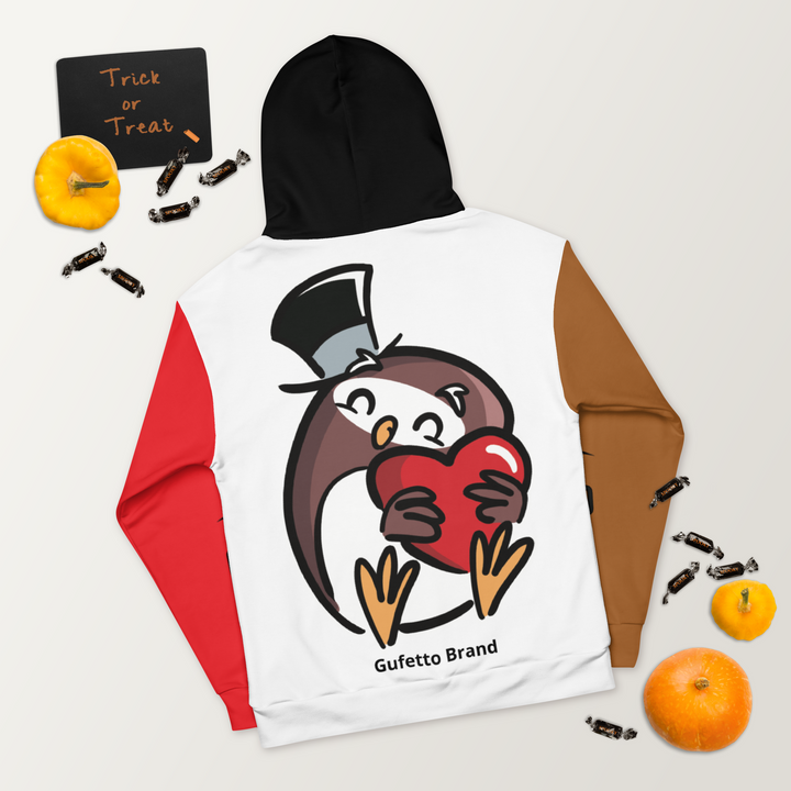 Felpa con cappuccio Uomo/Donna GUFETTO CUORE - Gufetto Brand
