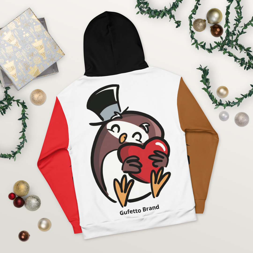 Felpa con cappuccio Uomo/Donna GUFETTO CUORE - Gufetto Brand