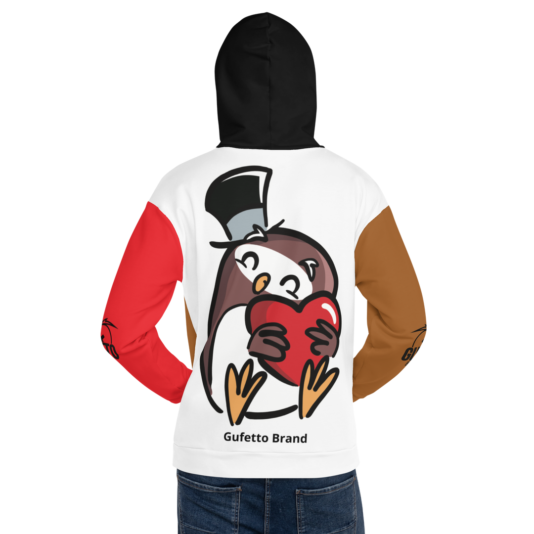 Felpa con cappuccio Uomo/Donna GUFETTO CUORE - Gufetto Brand