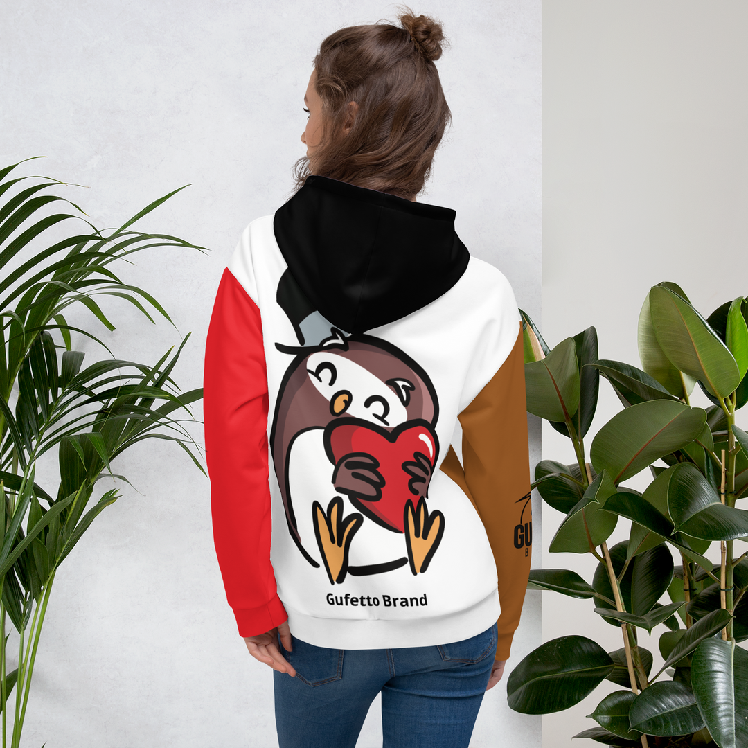 Felpa con cappuccio Uomo/Donna GUFETTO CUORE - Gufetto Brand