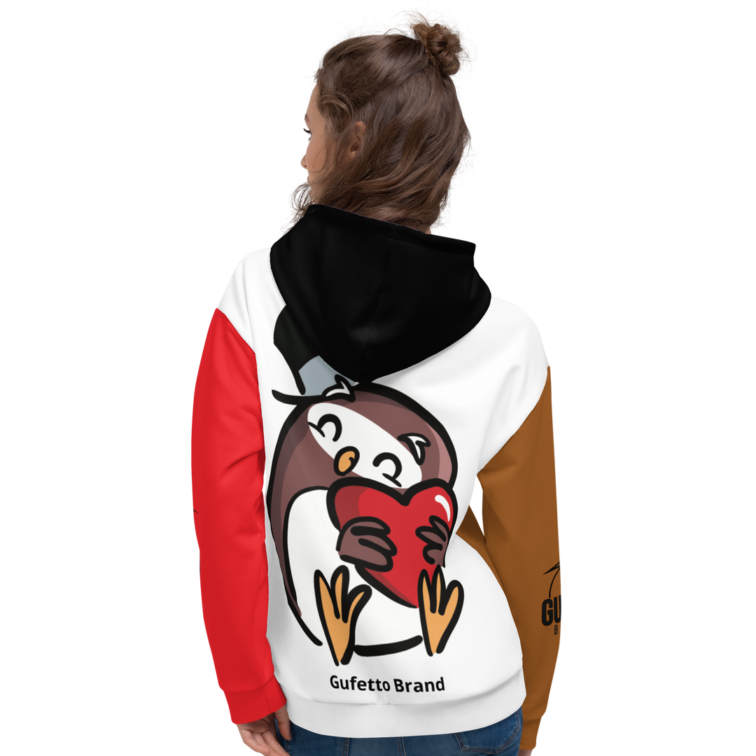 Felpa con cappuccio Uomo/Donna GUFETTO CUORE - Gufetto Brand