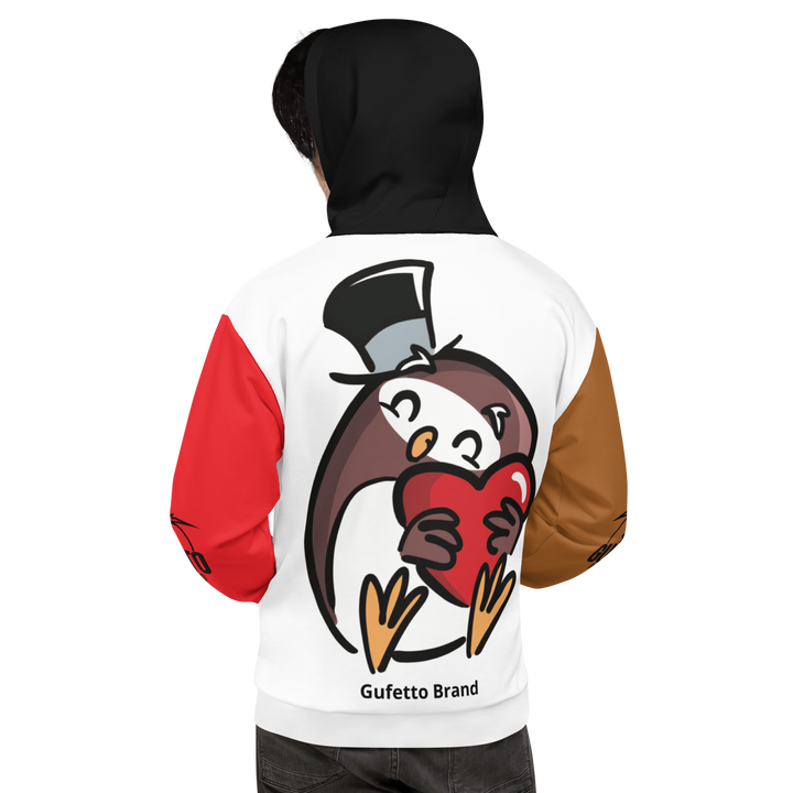 Felpa con cappuccio Uomo/Donna GUFETTO CUORE - Gufetto Brand