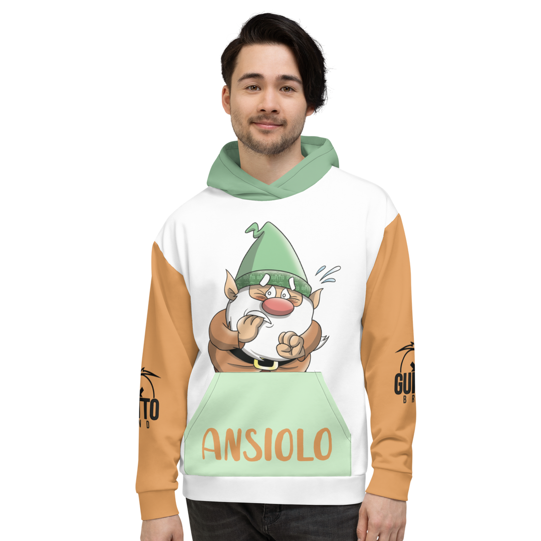 Felpa con cappuccio Unisex Uomo/Donna ANSIOLO TWO - Gufetto Brand