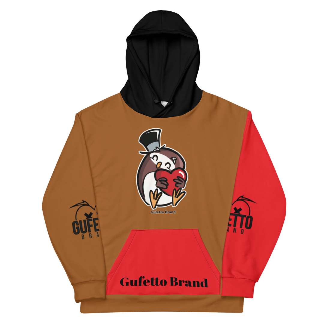 Felpa con cappuccio Uomo/Donna GUFETTO CUORE - Gufetto Brand