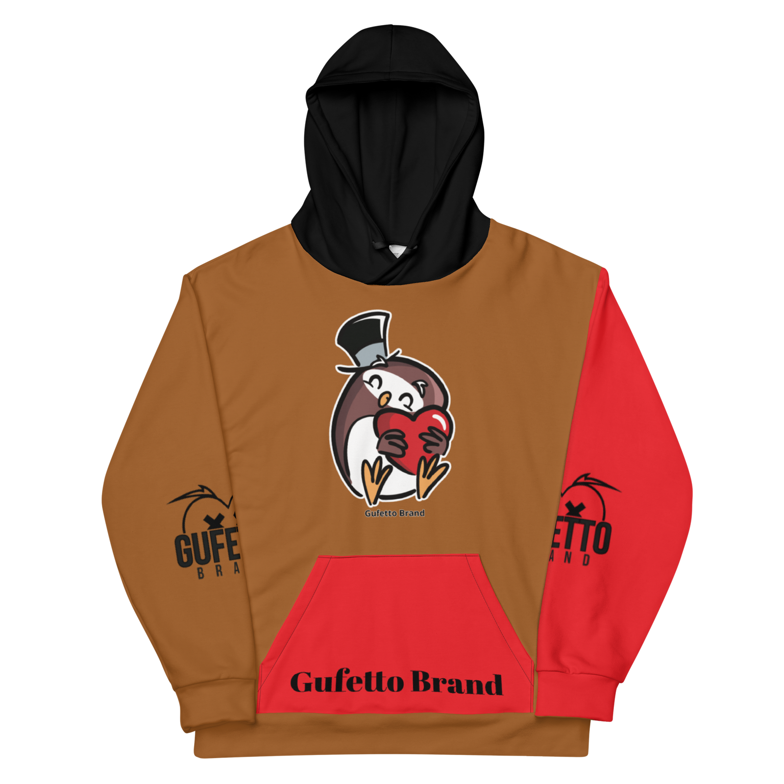 Felpa con cappuccio Uomo/Donna GUFETTO CUORE - Gufetto Brand