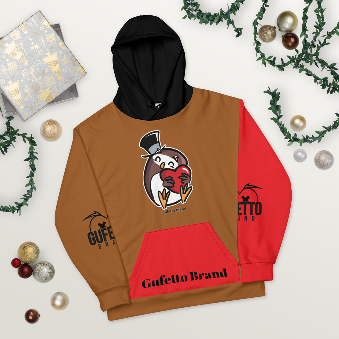 Felpa con cappuccio Uomo/Donna GUFETTO CUORE - Gufetto Brand