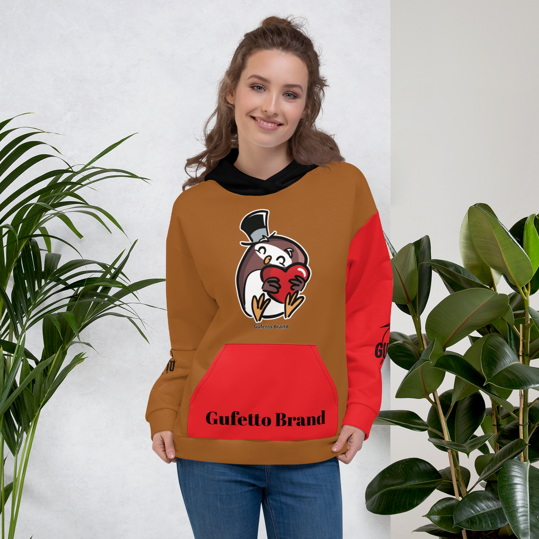 Felpa con cappuccio Uomo/Donna GUFETTO CUORE - Gufetto Brand