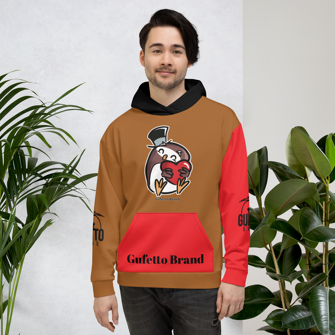 Felpa con cappuccio Uomo/Donna GUFETTO CUORE - Gufetto Brand