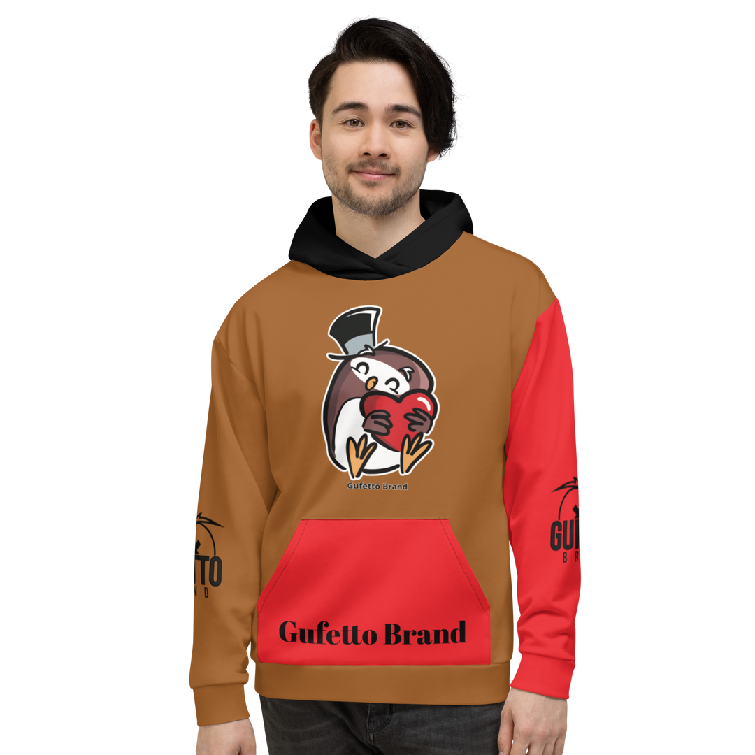 Felpa con cappuccio Uomo/Donna GUFETTO CUORE - Gufetto Brand