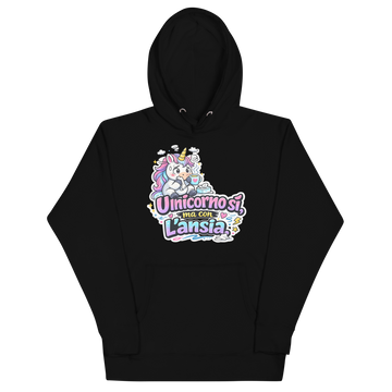 Felpa con cappuccio Unisex Donna/Uomo Unicorno Ansia