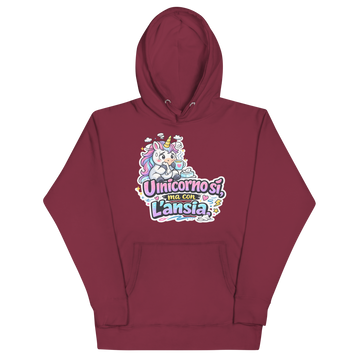Felpa con cappuccio Unisex Donna/Uomo Unicorno Ansia