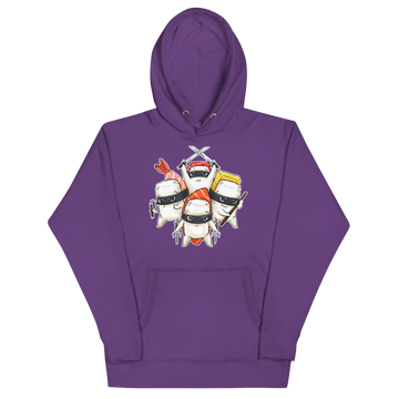 Felpa con cappuccio Unisex Donna/Uomo Ninja Sushi