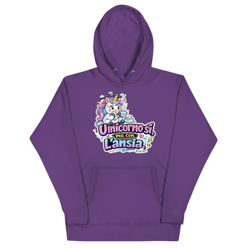Felpa con cappuccio Unisex Donna/Uomo Unicorno Ansia