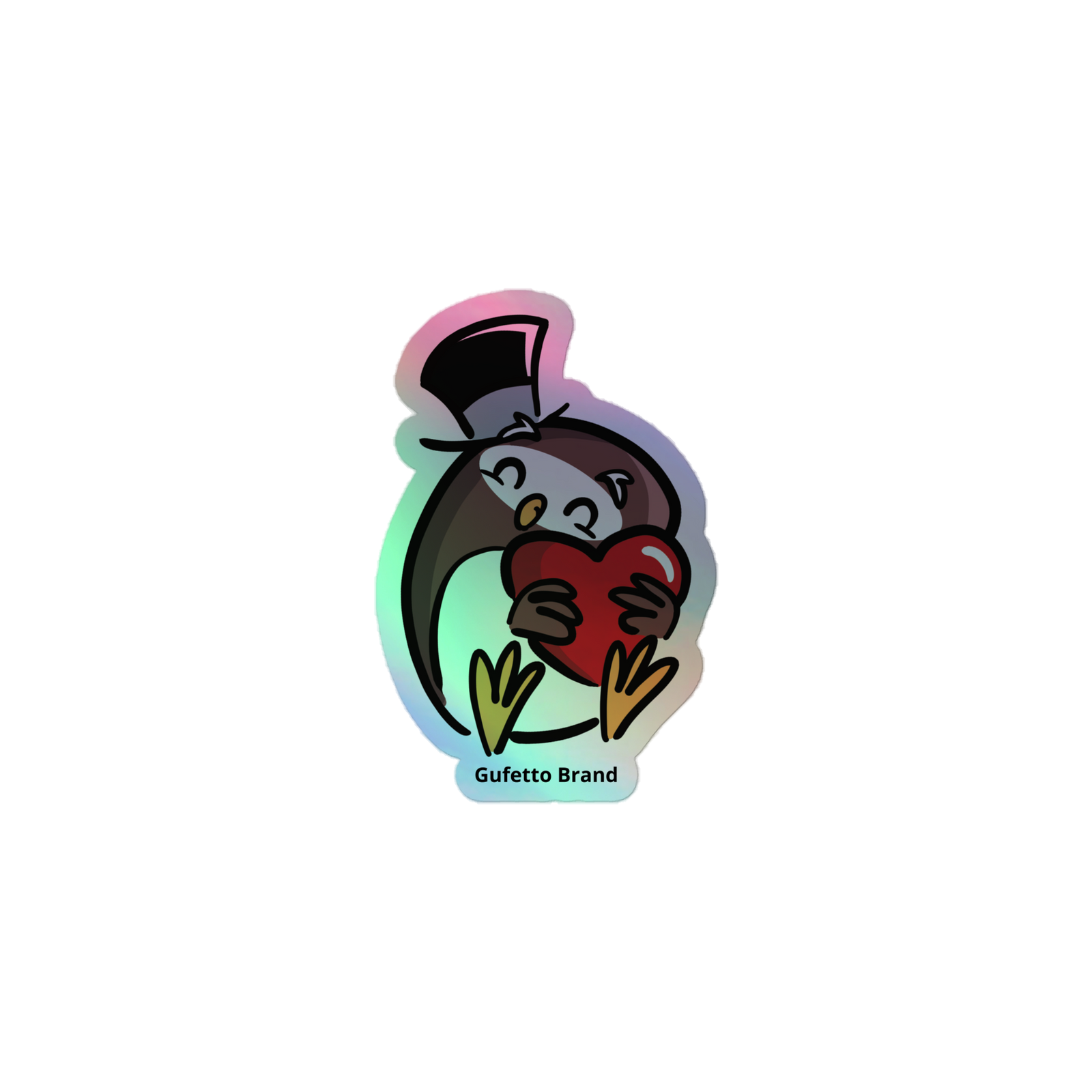 Adesivi olografici GUFETTO CUORE - Gufetto Brand