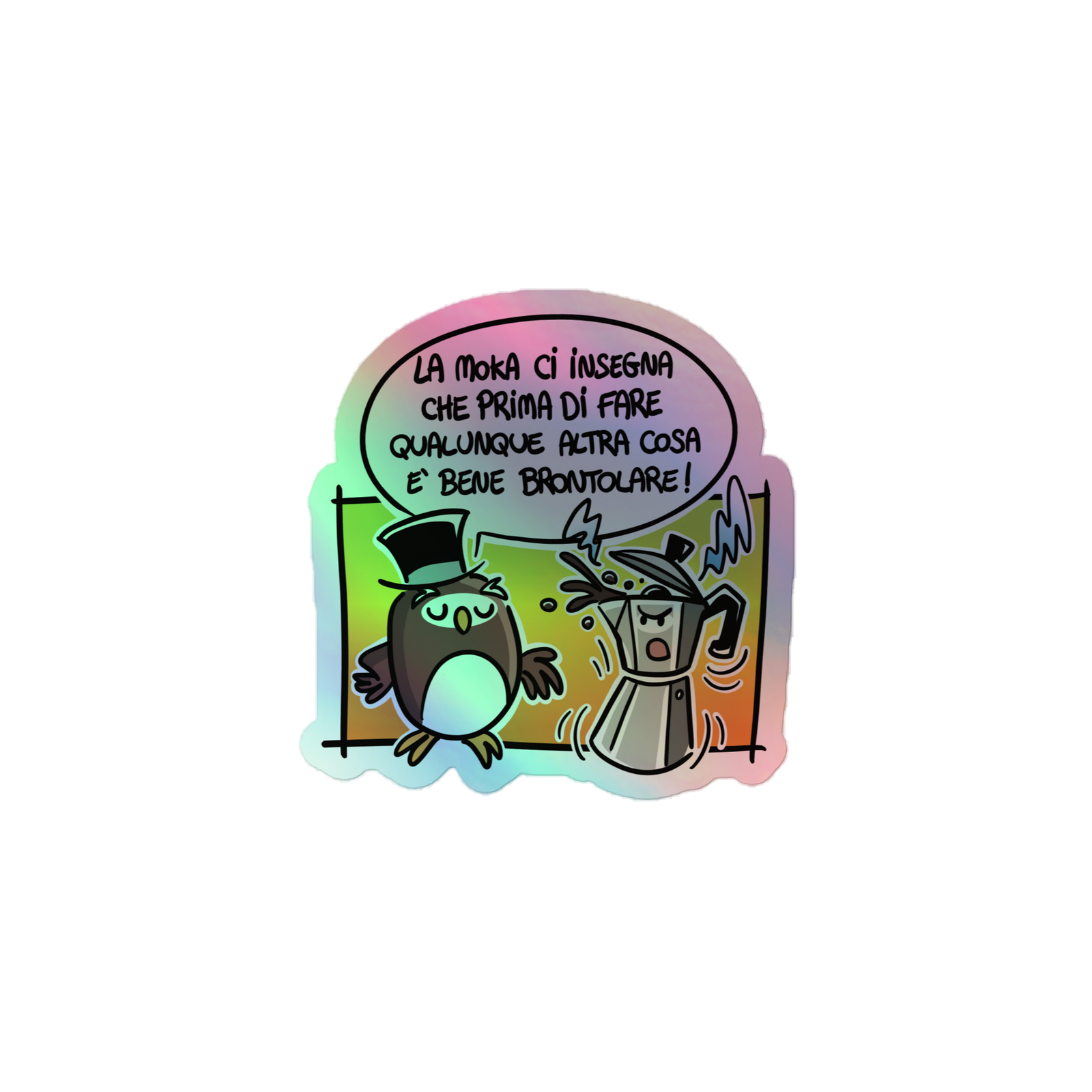 Adesivi olografici LA MOKA - Gufetto Brand