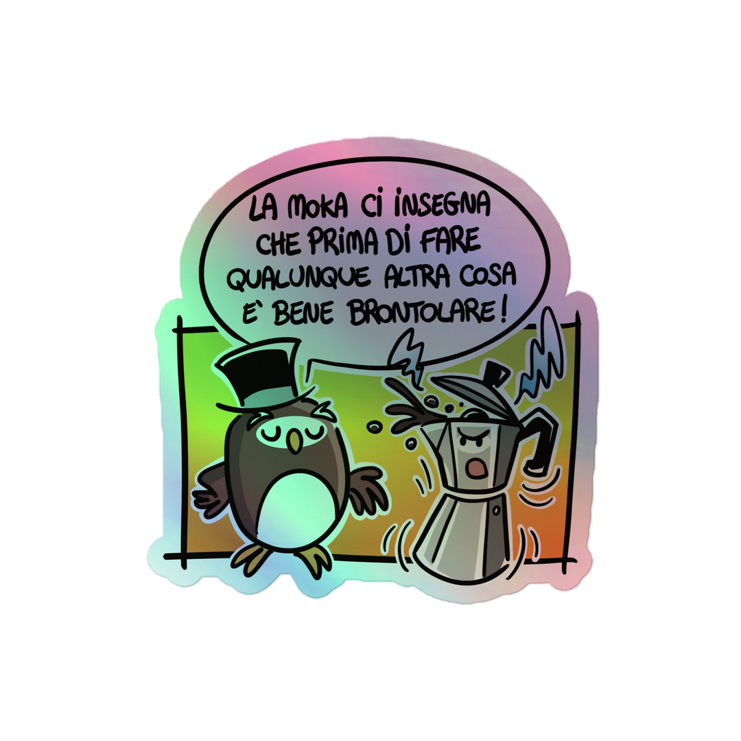 Adesivi olografici LA MOKA - Gufetto Brand