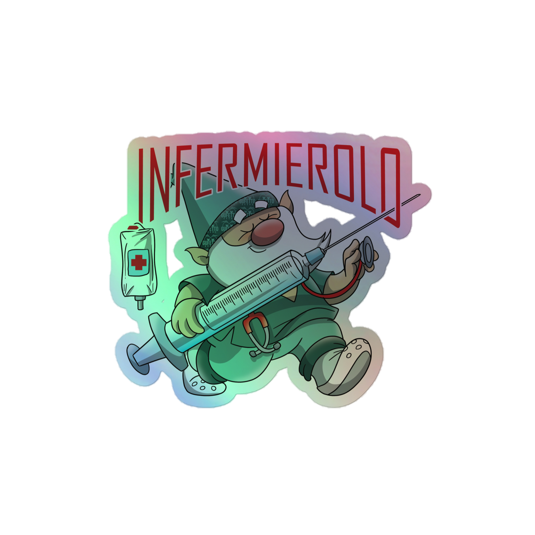 Adesivi olografici INFERMIEROLO - Gufetto Brand