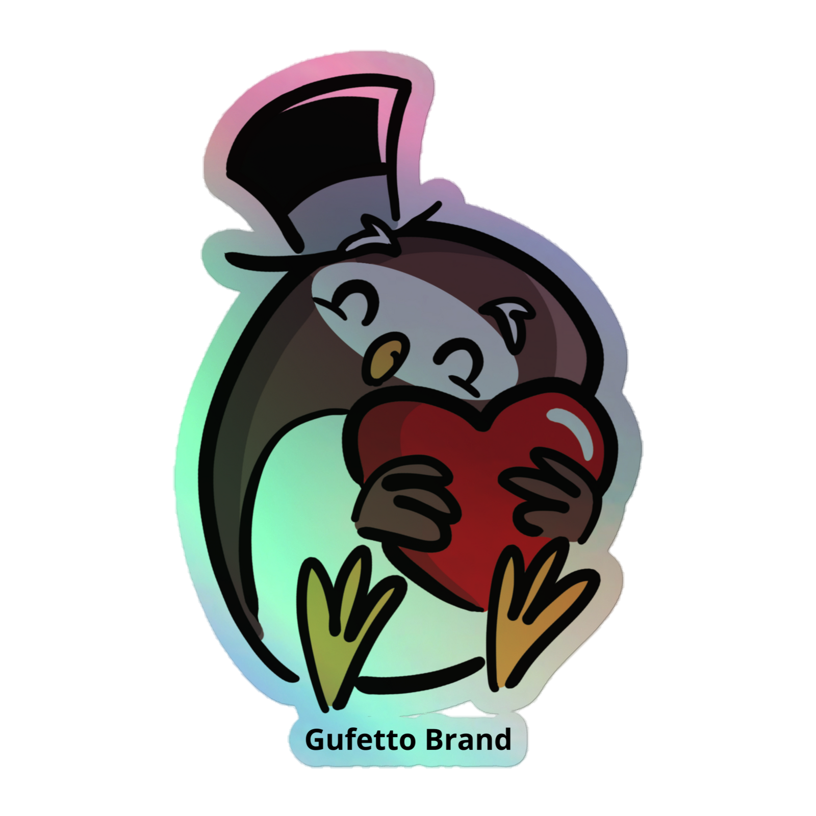 Adesivi olografici GUFETTO CUORE - Gufetto Brand