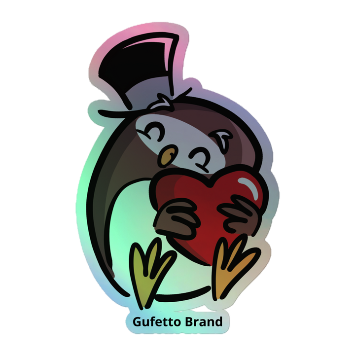 Adesivi olografici GUFETTO CUORE - Gufetto Brand