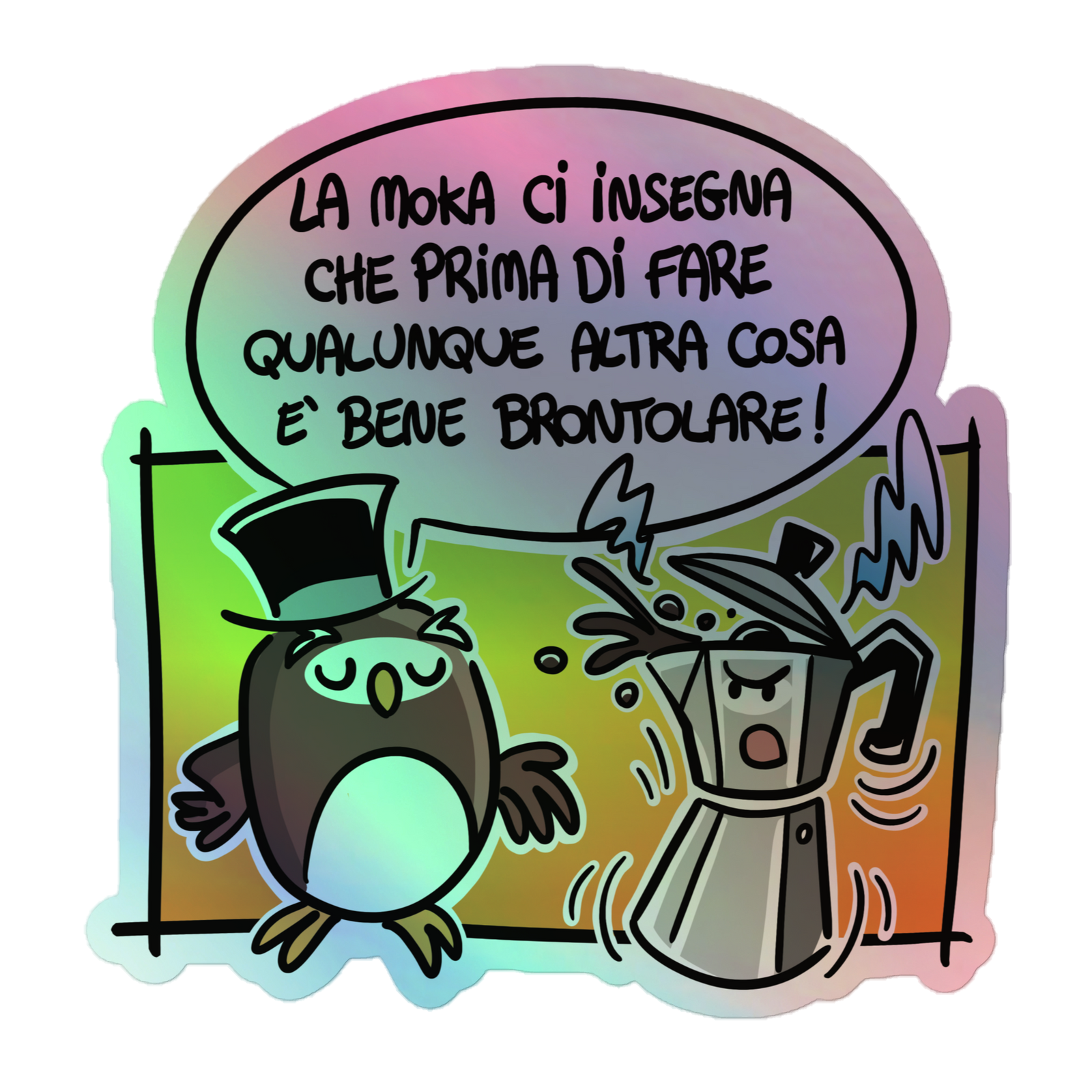 Adesivi olografici LA MOKA - Gufetto Brand