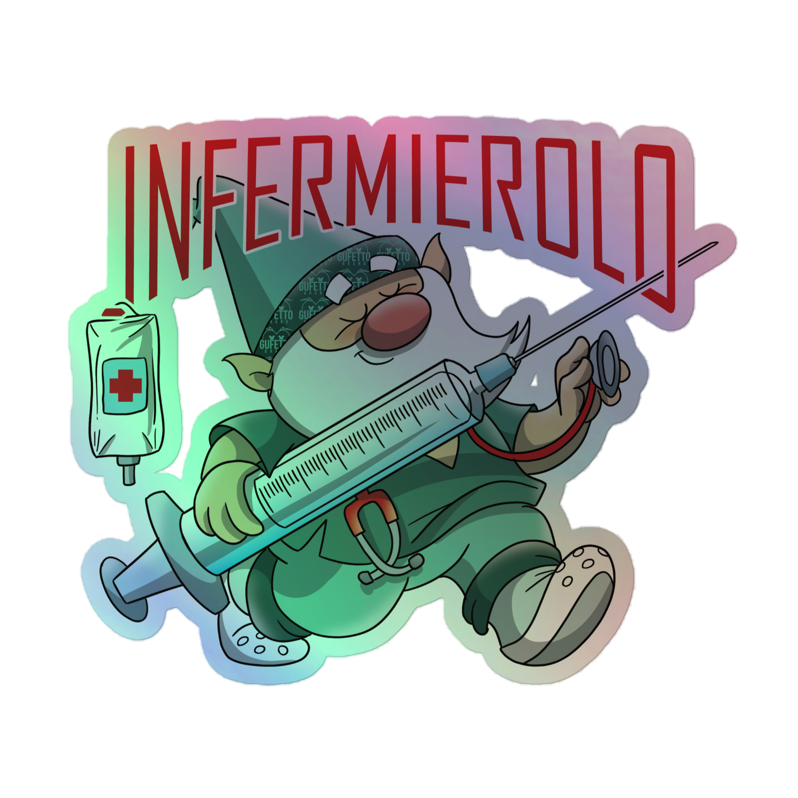 Adesivi olografici INFERMIEROLO - Gufetto Brand