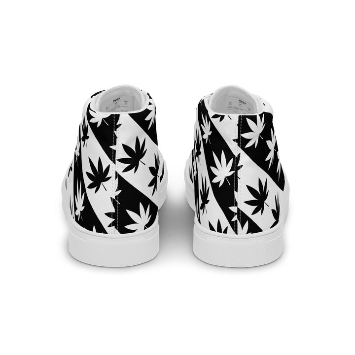 Sneakers alte in tela da uomo CANNABIS B/W - Gufetto Brand