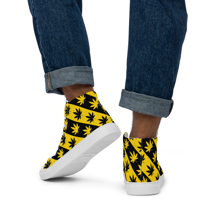 Sneakers alte in tela da uomo CANNABIS GIALLE - Gufetto Brand