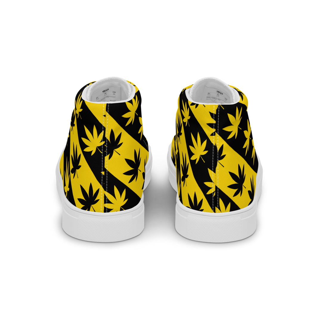 Sneakers alte in tela da uomo CANNABIS GIALLE - Gufetto Brand