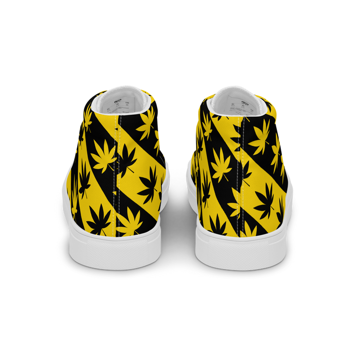 Sneakers alte in tela da uomo CANNABIS GIALLE - Gufetto Brand