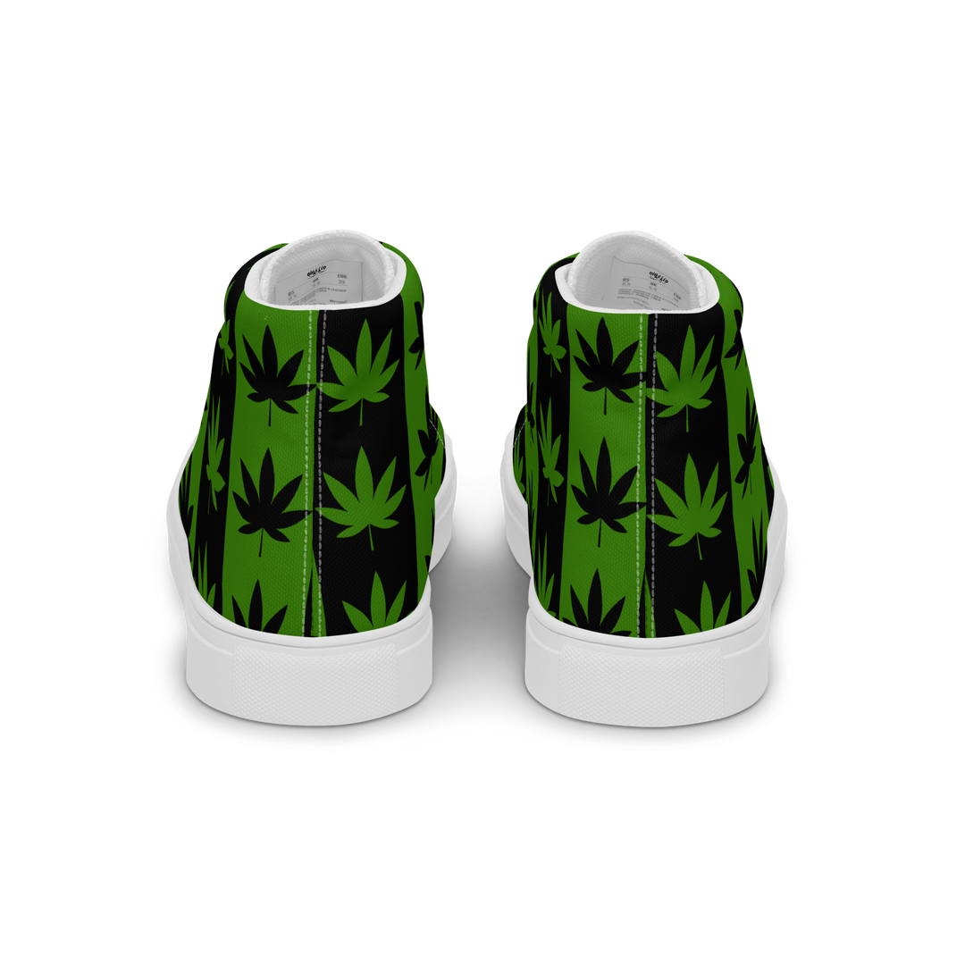 Sneakers alte in tela da uomo CANNABIS VERDI - Gufetto Brand
