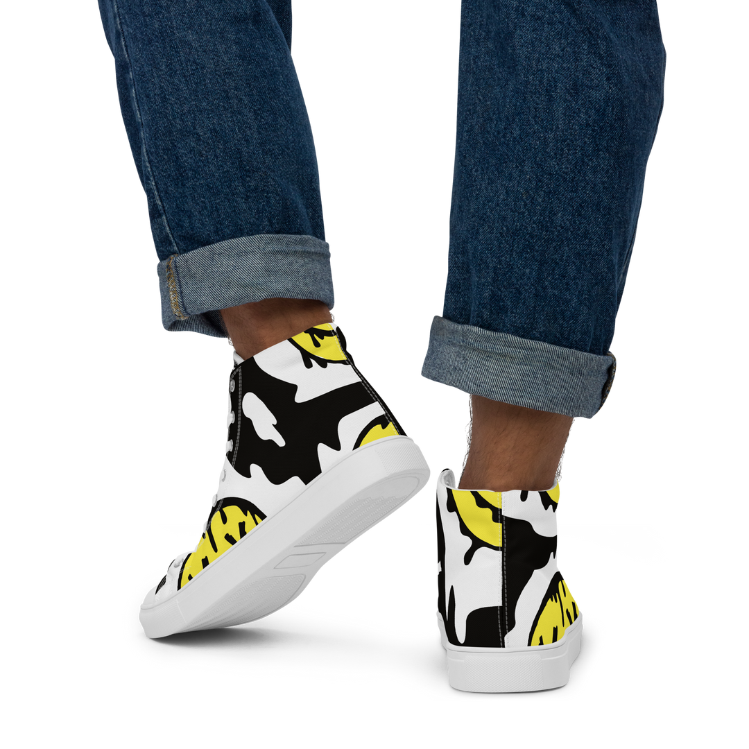 Sneakers alte in tela da uomo SMILE FACE - Gufetto Brand
