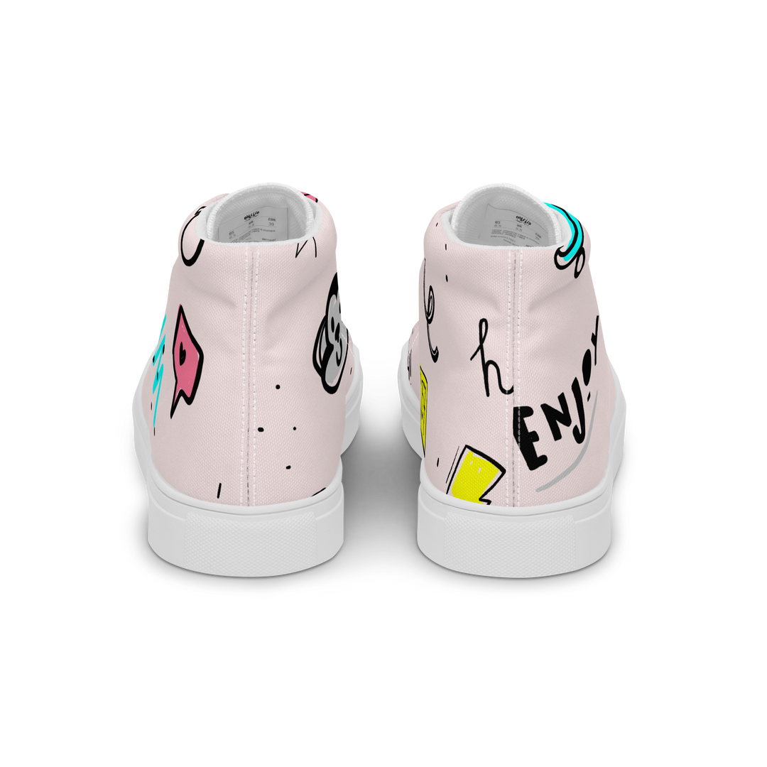 Sneakers alte in tela da uomo PINK ENJOY - Gufetto Brand