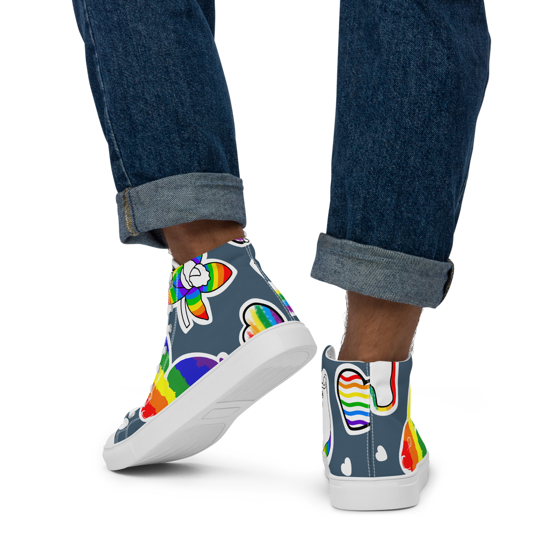 Sneakers alte in tela da uomo ARCOBALENO - Gufetto Brand