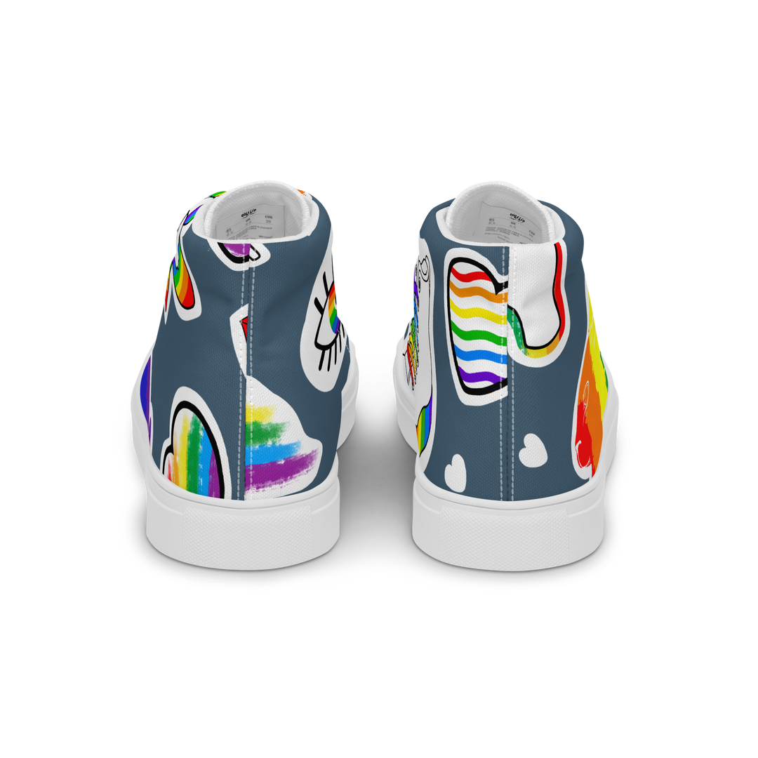 Sneakers alte in tela da uomo ARCOBALENO - Gufetto Brand