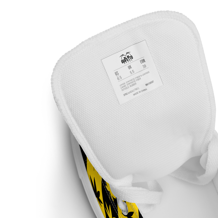 Sneakers alte in tela da uomo CANNABIS GIALLE - Gufetto Brand