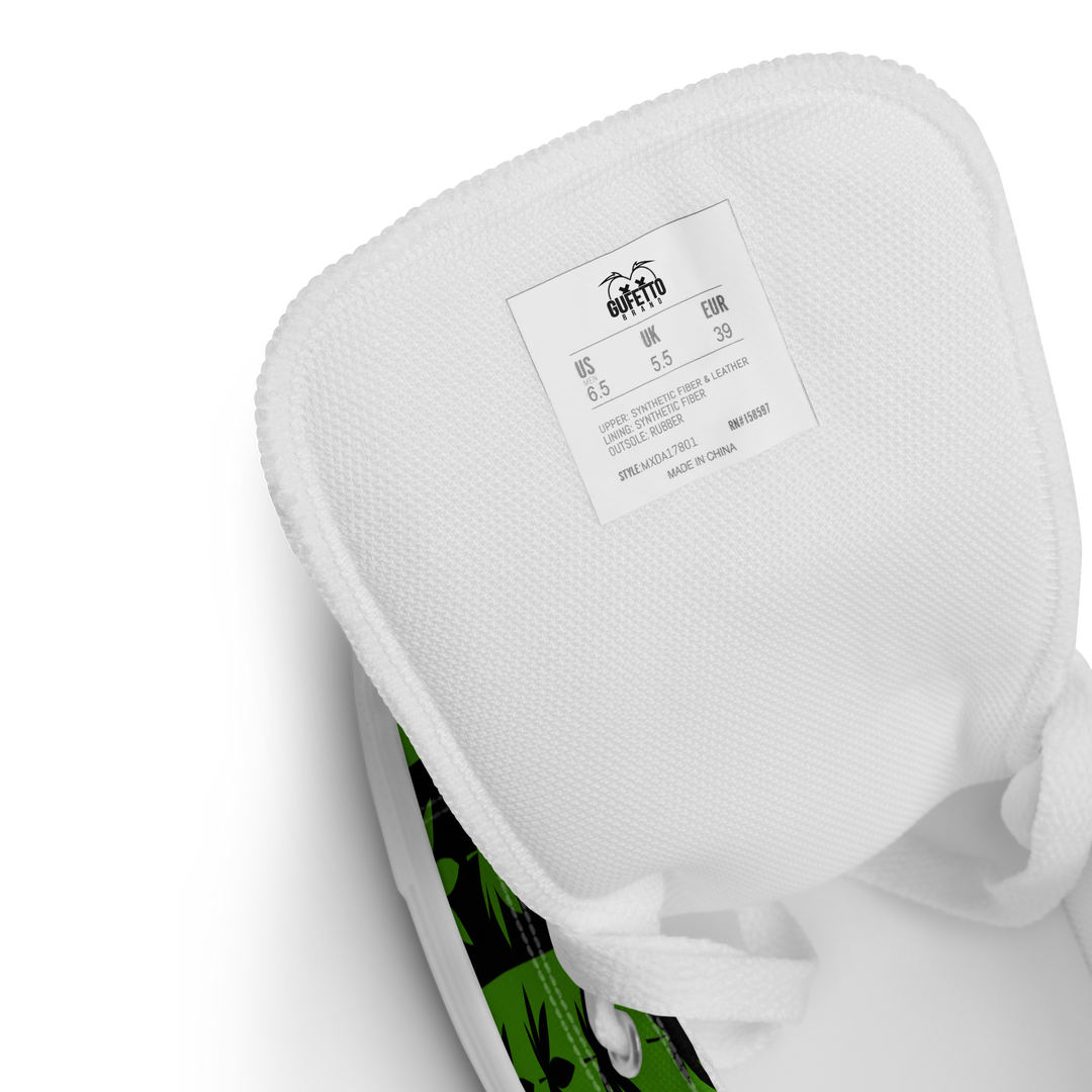 Sneakers alte in tela da uomo CANNABIS VERDI - Gufetto Brand
