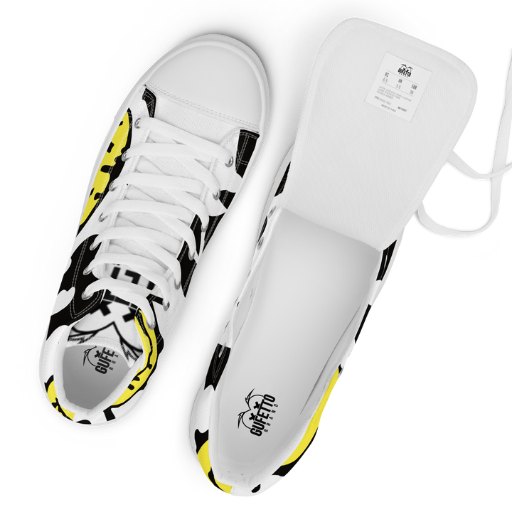 Sneakers alte in tela da uomo SMILE FACE - Gufetto Brand