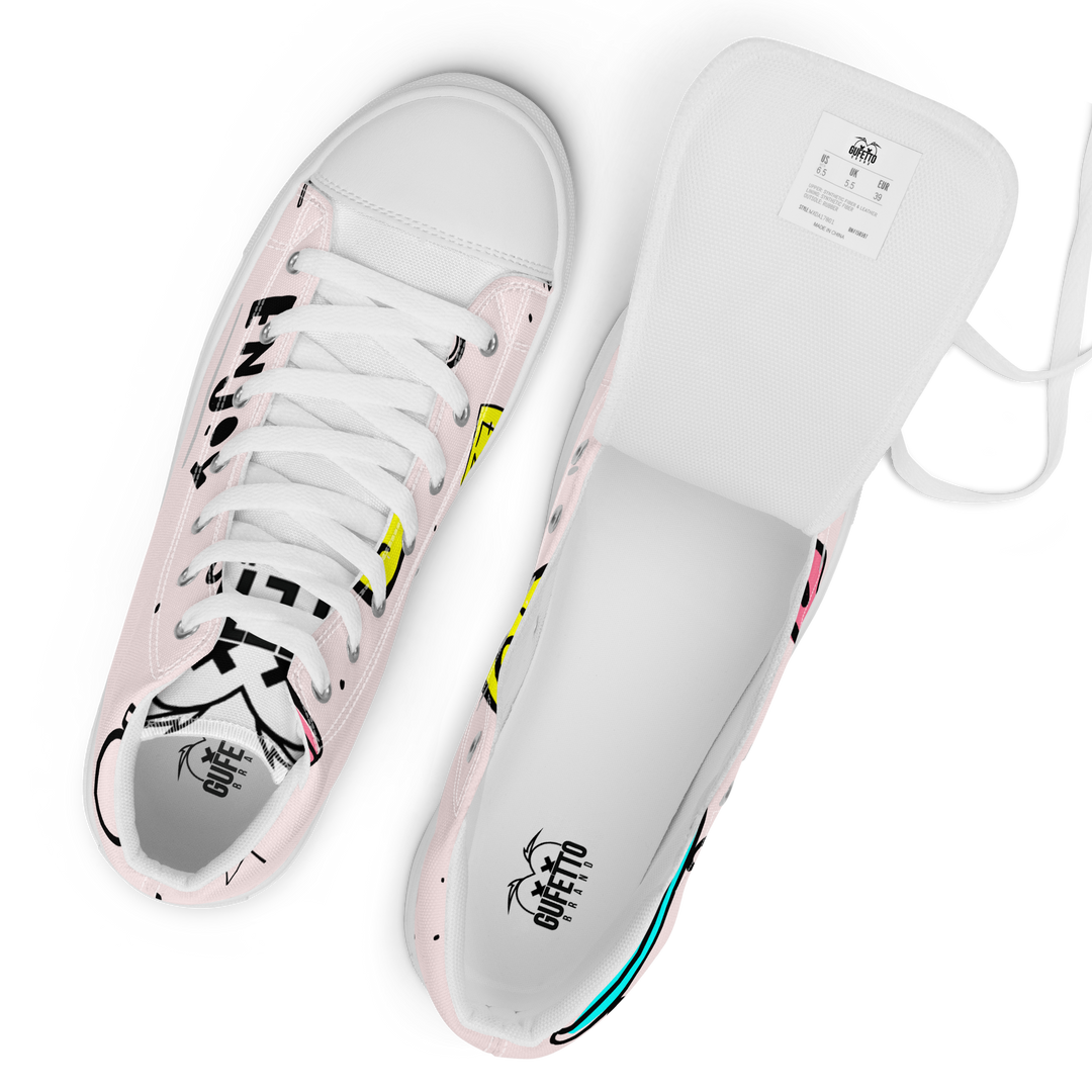 Sneakers alte in tela da uomo PINK ENJOY - Gufetto Brand