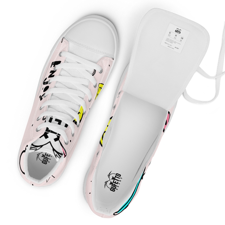 Sneakers alte in tela da uomo PINK ENJOY - Gufetto Brand