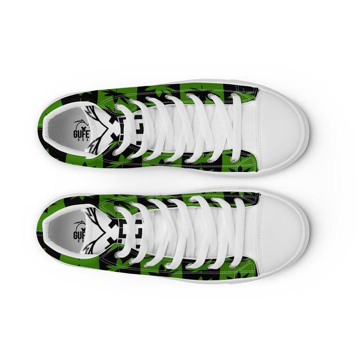 Sneakers alte in tela da uomo CANNABIS VERDI - Gufetto Brand