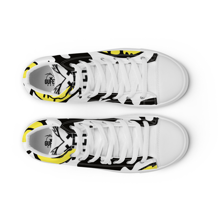 Sneakers alte in tela da uomo SMILE FACE - Gufetto Brand