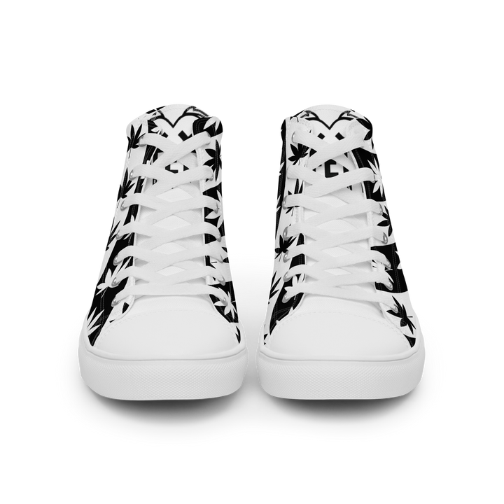 Sneakers alte in tela da uomo CANNABIS B/W - Gufetto Brand